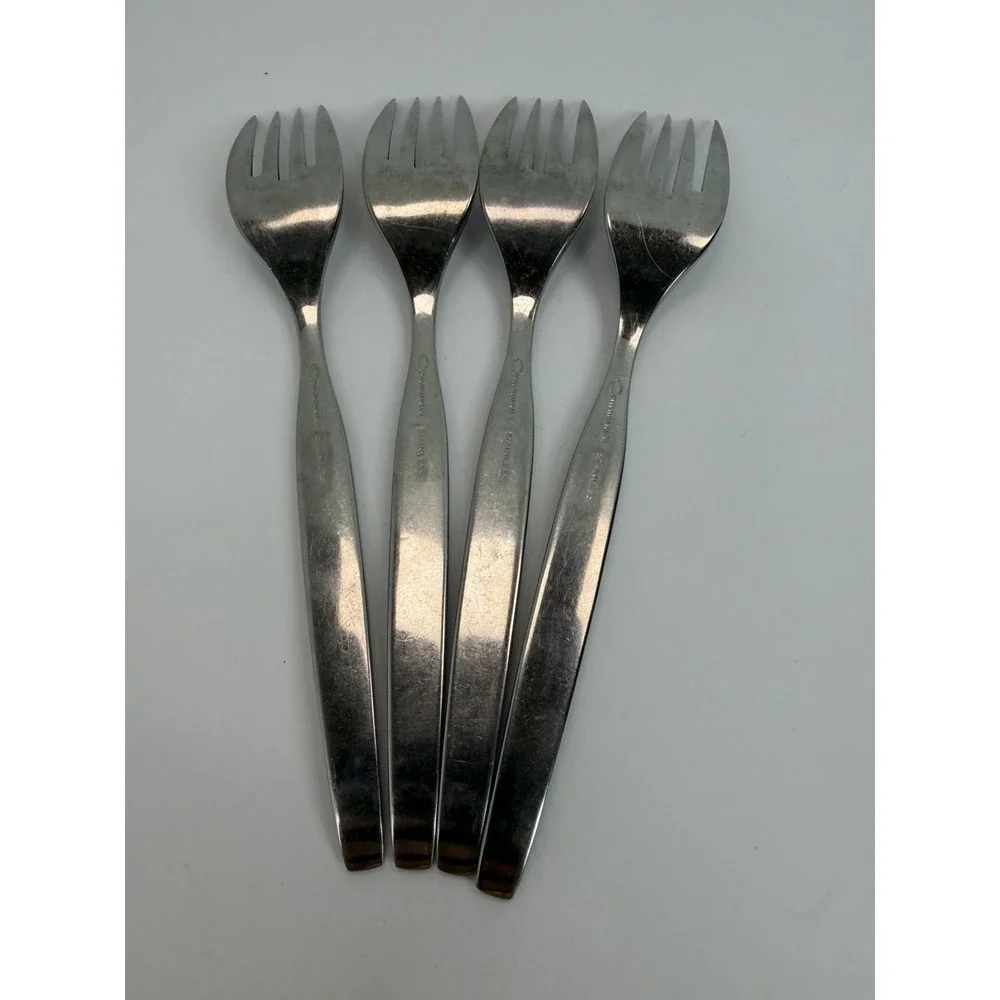 Oneida Community FROSTFIRE Stainless Salad Forks Set Of 4